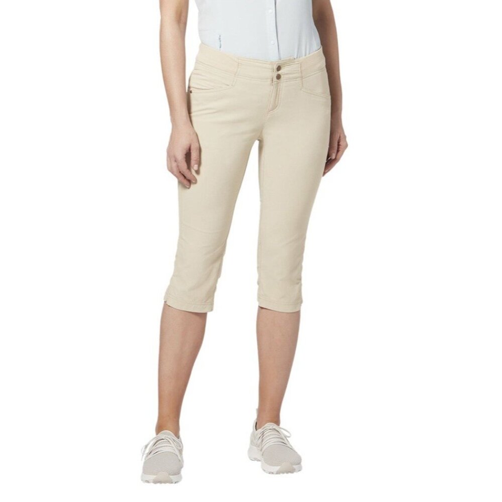 Royal Robbins Jammer Capri Pants Crop Outdoor Hiking Tan Stretch Womens 6